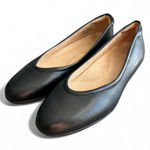 Naturalizer  Vivienne Flat Black Leather Size 9 1/2 Ballet Flats Round Almond Toe Photo 0
