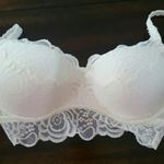 PINK - Victoria's Secret Victoria’s Secret PINK Ivory Cream Lace Push-up Bralette Photo 1