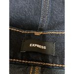 EXPRESS Blue High Waisted Front Slit Midi Cargo A-line Denim Jeans Skirt Size 12 Photo 2