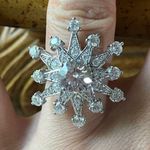 Genuine Moissanite Sterling Silver Cocktail Ring Size 6 Photo 0