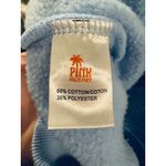 Pink Palm Puff Blue Embroidered Palm Tree Hibiscus Hoodie Sweatshirt Size S Photo 5