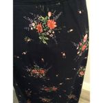 Liz Claiborne Vintage Crazy Horse floral Linen Blend Maxi Skirt Size10 Navy Blue Photo 2