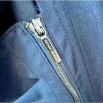 DKNY JEANS | Navy Blue Asymmetrical Zipper Thick Knit Jacket Hood | Size XL Photo 2