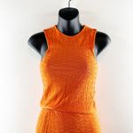 ZARA Jacquard Sleeveless Tank and Mini Skirt Matching Set Orange XS Photo 4