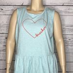 Lane Bryant NWT Size 18/20 Blue w/ Red Heartbreaker Graphic Peplum Hem Tank Top Photo 1