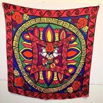 Vintage Square Silk Scarf Escada 1980s Circus Horse Photo 2