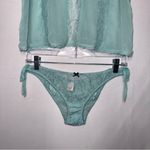 Victoria's Secret Vintage  Aqua Lace Mesh Panty Set Open Back Photo 3