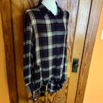 Elan  oversized ruffled flannel shirt Photo 4