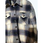 Blu Pepper Shacket Medium Plaid Oversized Western Cabincore Flannel Shirt Jacket Photo 3