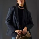 Anthropologie x Mare Mare Oversized Navy Striped Blazer Photo 1