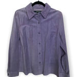 Bushwacker Purple Leather Button Down Blouse Women’s Size L Purple Size L Photo 0