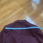 ZARA  Women’s Tuxedo Double Breasted Blazer Jacket Cabernet Burgundy Sz Large Photo 7