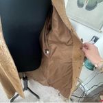 Womens Suede Midlength Button Down Coat w/Stitch Detail Bohemian Penny Lane Tan Size XL Photo 5