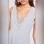 Little Mistress  Pleated Lace Maxi Evening Dress in Sage colour Maternity dress 8 Photo 3