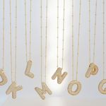 Letter D Initial Zircon Balloon Necklace Gold Photo 1