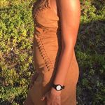 Suede dress, suede mini dress, leather dress Brown Photo 3