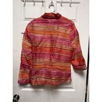 Notations DIX)  Blouse Women Size M medium Sheer pink‎ button down Shirt Photo 6