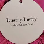 RusstyDussty Boho Pink Wide Leg Jumpsuit NWT Size XL Pink Crochet Jumpsuit Photo 8