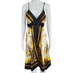 Connection 18 Baroque Satin Criss Cross Back Dress Size Medium Gold Photo 1