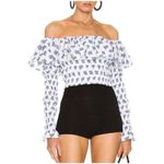 NWT Caroline Constas Lydia Top Blue Size M Photo 2