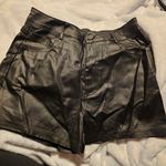 SweatyRocks  High Waist Faux Denim Faux Leather Stretchy Shorts with Pockets Photo 1
