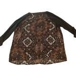 Gloria Vanderbilt  top blouse shirt boho 2X black brown gray lace Photo 1