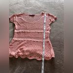 Say What? SAY WHAT? Coral Crochet Short Sleeve Women’s Sweater Top Boho Sz S EUC Photo 6