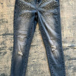 Seven7  Distressed Faux Pearl Mid Rise Skinny Size 4 Photo 0