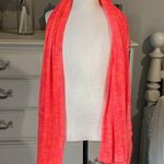Coral Flowy Scarf Semi Sheer Fashion Photo 4