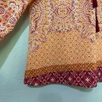 Sanctuary Orange Sunshine Floral Tie Festive Boho Blouse M Photo 3