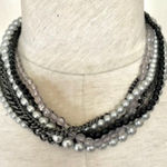 Premier Designs multi strand beaded silver black bead necklace Photo 0