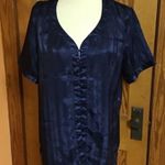 Vintage 80s Victoria secret navy blue pajama top Photo 4