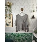 Free People  Gray Wool Blend Slouchy Scrunch Sleeve Sweater - Size - Medium Photo 3
