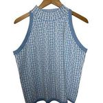 Sioni Vest Women L Blue White Knit Tank Tarheel College Academia Preppy Classic Size L Photo 0