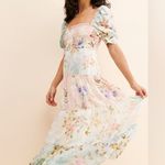 Yumi Kim Zofia Maxi Dress size XL nuuly floral cap sleeve square neck tiered Photo 0