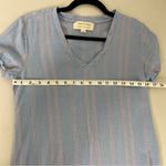Cloth & Stone Anthropologie Blue Pink Striped Linen Blend T-Shirt Dress XS Photo 4