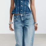 ZARA  Denim Bandeau Top Photo 1