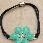 Gold Tone Turquoise Flower Hair Accessory Bracelet Blue Photo 1