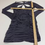 ASOS Dress Womens Size 8 Purple Peekaboo Ruched Mesh Mini Cutout Bodycon Gray Photo 8