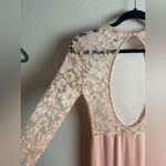 ASOS  Size 8 Long Lace Sleeve Mini Dress Pink Open Back Ballet Dantiy Feminine Photo 1