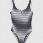 ZARA  Notch Neck Striped Tank Bodysuit Photo 0