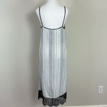Mono B Black and White Stripe Lace Trim Midi Slip Dress Size‎ Medium Photo 4