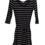 Banana Republic  Black Striped Belted Dress Sz XS Photo 0
