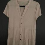 Wonderly Stylish Women's Button-Up Tiered Shirt / Dress - Cream color-Medium Photo 0