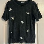 Chrldr Women’s Black Holographic Stars Wide T Photo 0