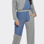Stylish Gray and Blue Jogger Set Size L Photo 0