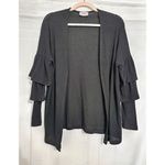 Everly  black ruffle cardigan Photo 3