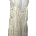 Free People NEW White Ivory Lace Sleeveless Mock Neck Cutout Back Mini Dress M Photo 1