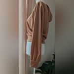 EXPRESS  Cropped Pullover Velvet Hoodie Size medium like new condition Photo 2