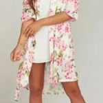 Show Me Your Mumu  Brie Sleep Robe White & Pink Tropical Floral Size O/S XS-XL Photo 0